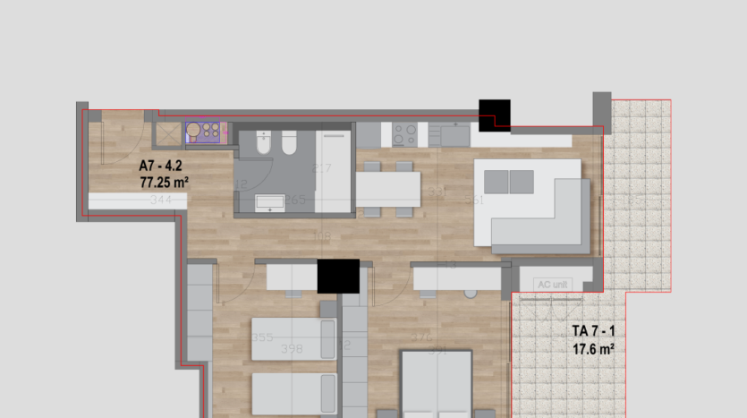 planimetria e apartamentit A7-04.2